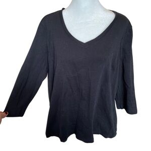 St. John’s Bay classic black cotton blouse XL P